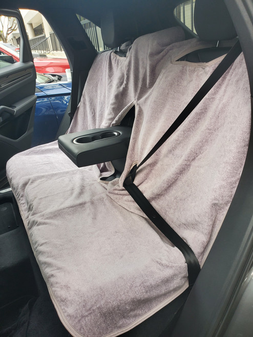 Gray Rear Car Seat Cover Towel