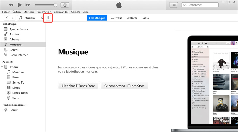 utiliser iTunes sur l'ordinateur