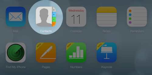 Click on Contacts on iCloud
