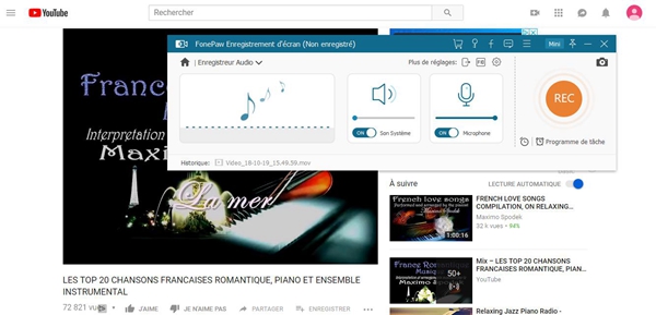  Enregistrement audio avec FonePaw 