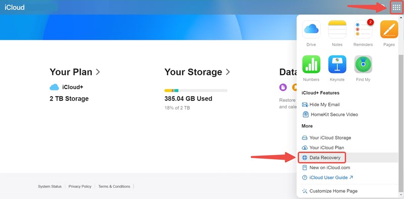 Choose iCloud Data Recovery