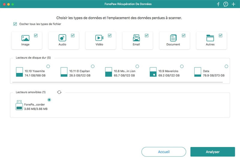 FonePaw Récupération de données