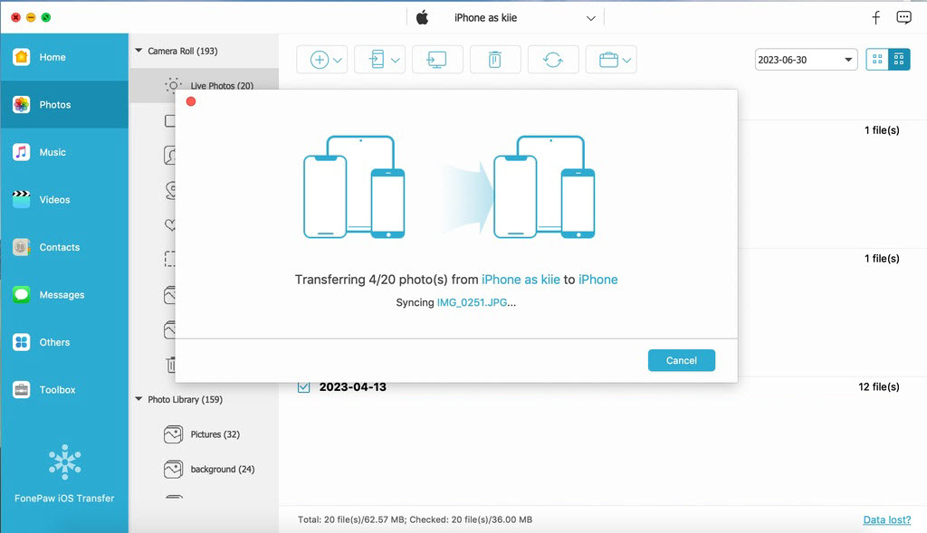 FonePaw Transferring Page