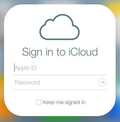 Log in iCloud