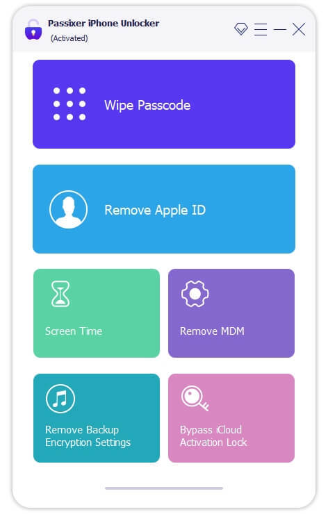 Passixer iPhone Unlocker Interface