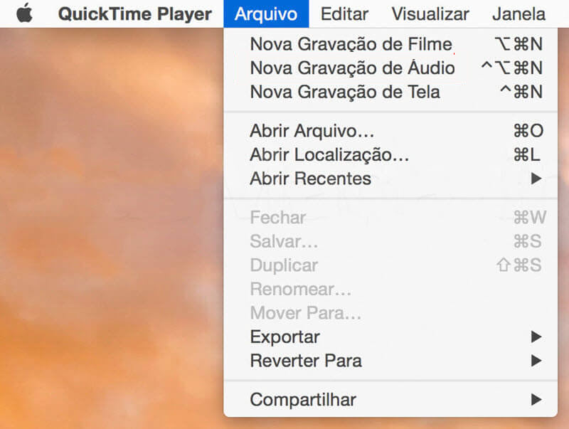 Abrir o QuickTime Player