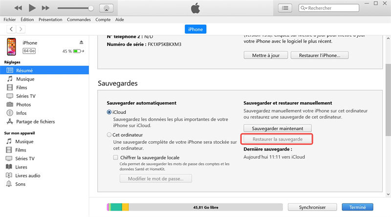 utiliser iTunes sur l'ordinateur