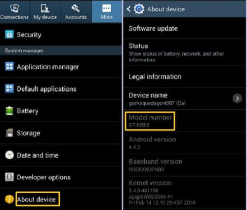 Samsung S3 Check Model Number