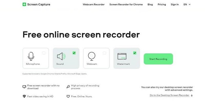 Screen Capture Record Audio Online