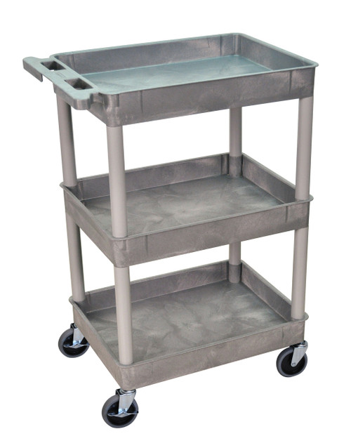 3 Shelves Gray Tub Cart