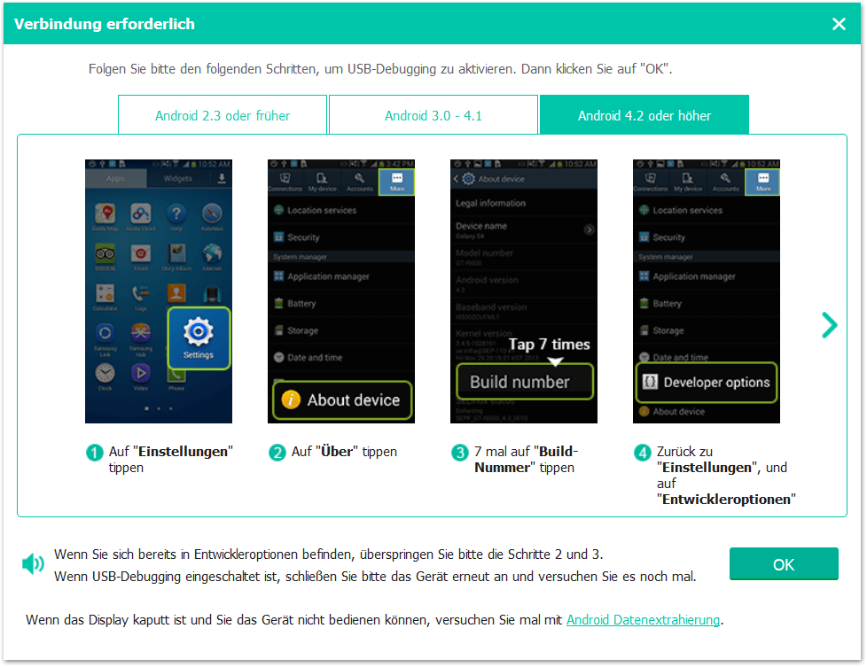 USB-Debugging aktivieren