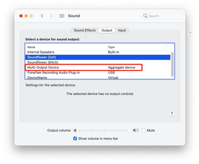 Set Output Device Mac