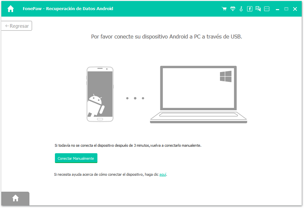 conectar Android a PC para recuperar datos borrados