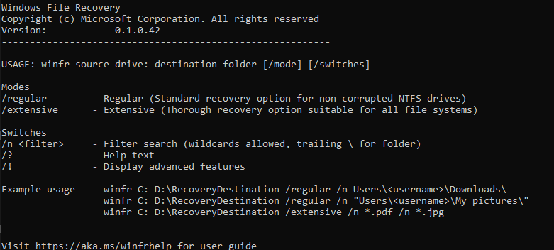 Datei wiederherstellen via Windows File Recovery