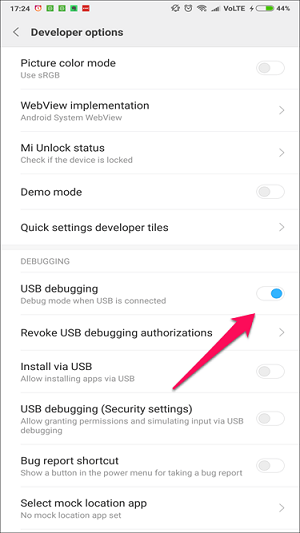 Enable USB Debugging on Android