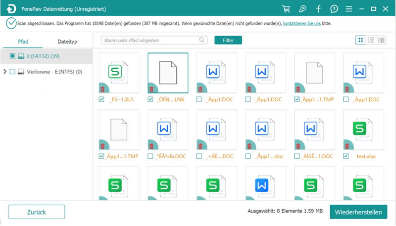 Gewünschte Datei auswähle Fonepaw