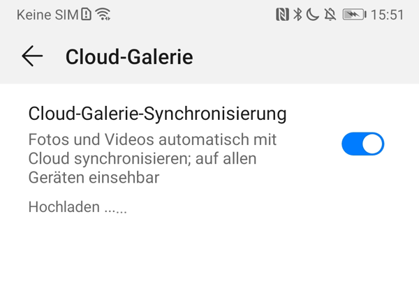 Huawei Cloud Galerie synchronisieren