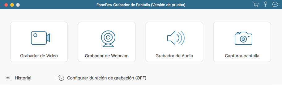 Interfaz de FonePaw Grabador de Pantalla