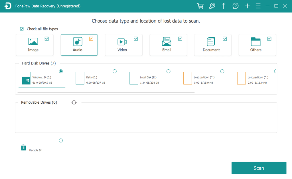 FonePaw Recuperação de Dados