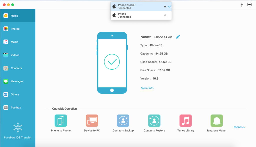 FonePaw iOS Transfer Homepage