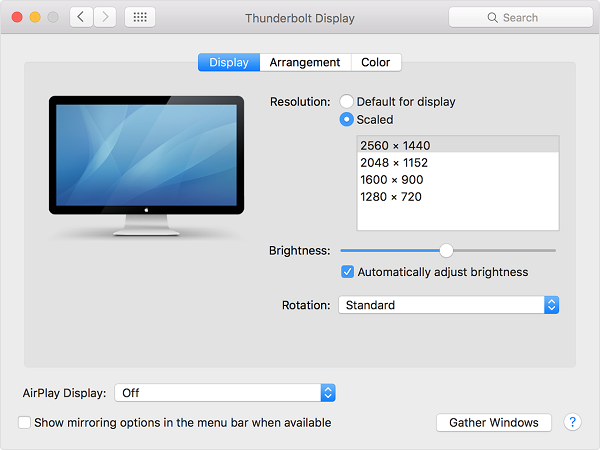 Macbook to Set up Resolution