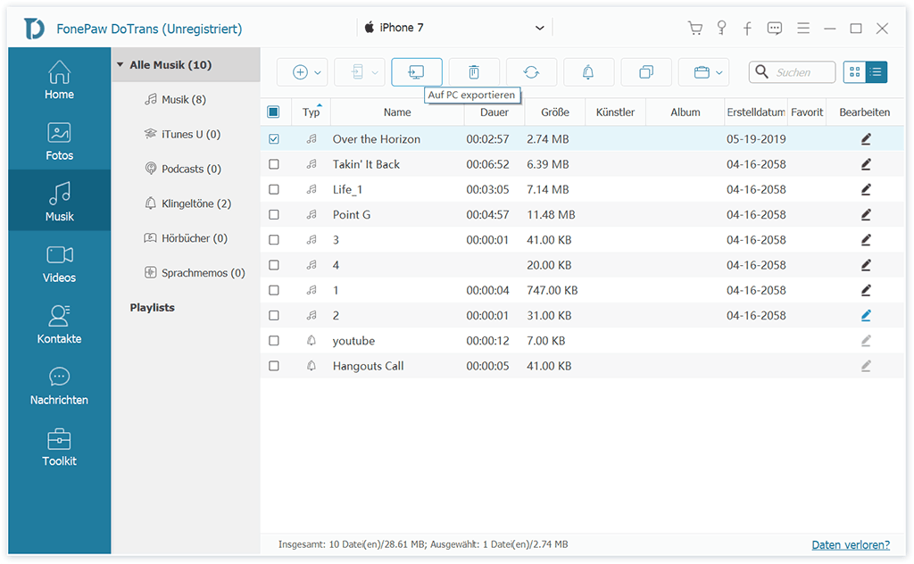 Dateien vom iPhone auf PC übertragen