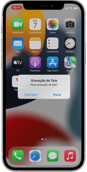 parar gravador de tela em ios11