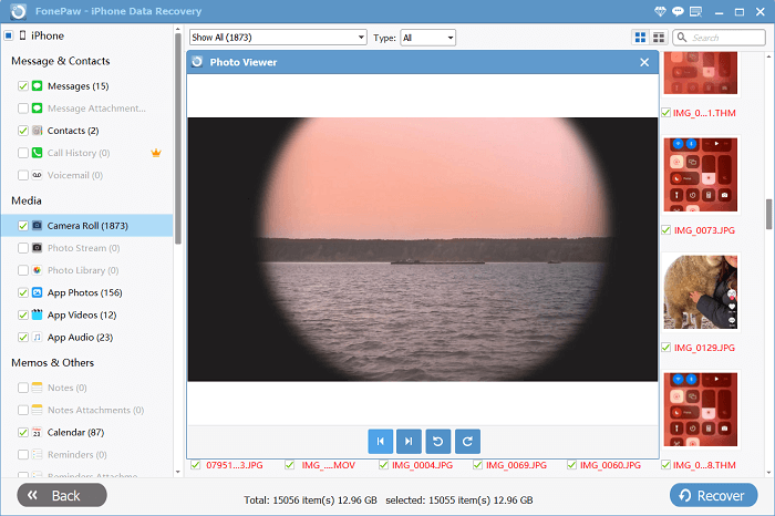 Preview Photo in iPhone Data Recovery