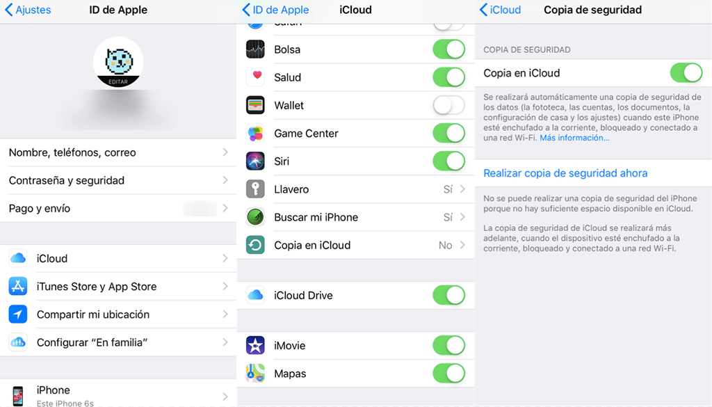 Realizar copia de seguridad de iCloud