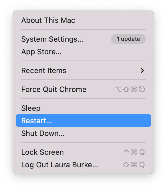 Restart Mac