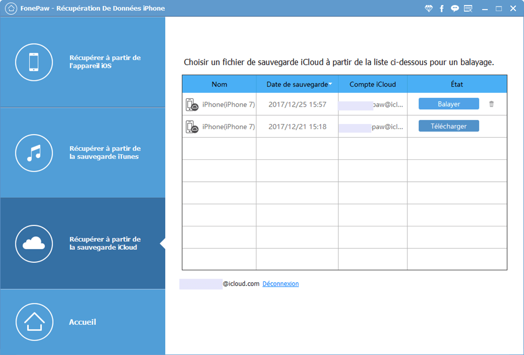 télécharger sauvegarde icloud