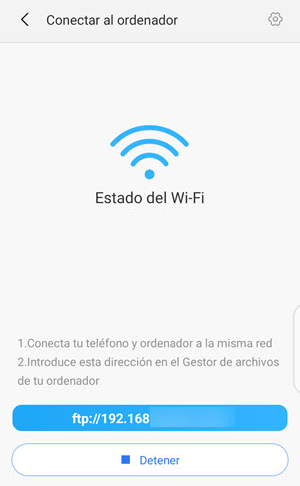 Conectar al ordenador con Wi-Fi en Shareme