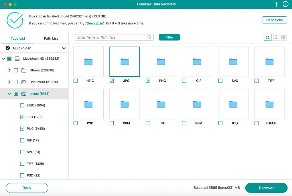 Recover Selected Deleted Photos on Mac