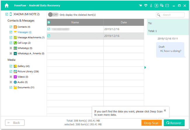 Recover Data on Android