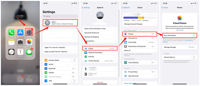 Sync iPhone Photos to iCloud