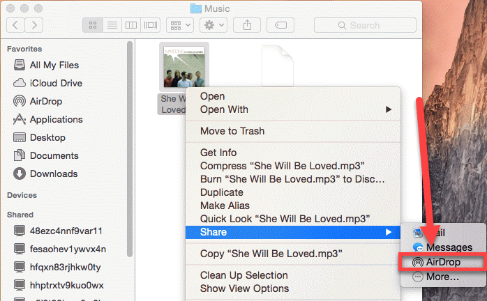 Transfer Music from Mac to iPhone via AirDrop