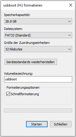 USB formatieren unter Windows