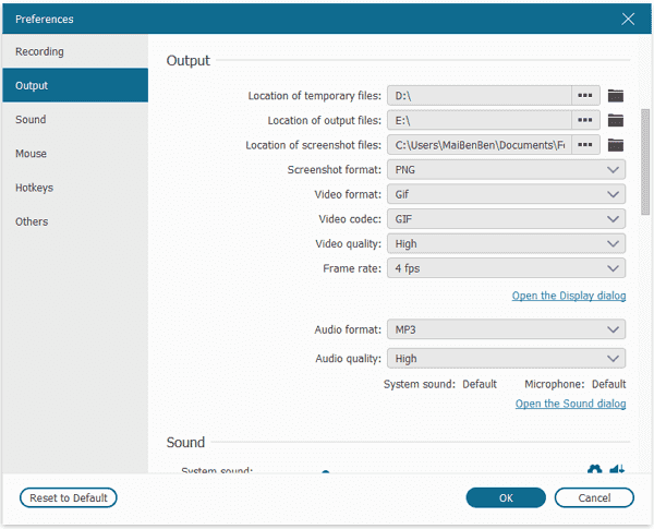 Output Format and Path