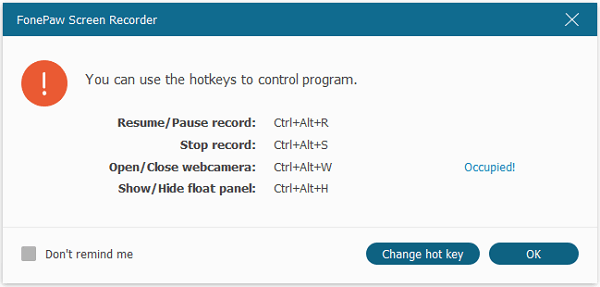 Hotkeys for Audio Recorder